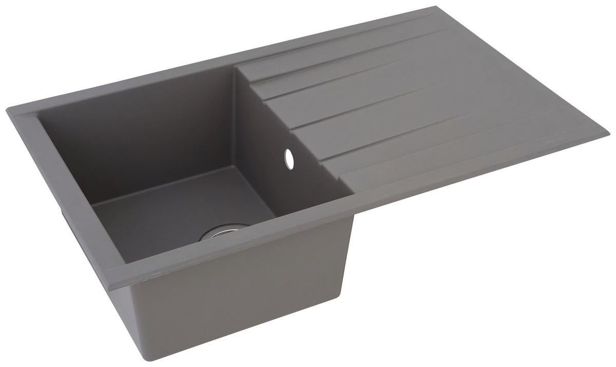 Einbauspüle Houston ca. 80x21x50 cm Grau - Grau, Trend, Glas/Kunststoff (80/21/50cm) - Respekta