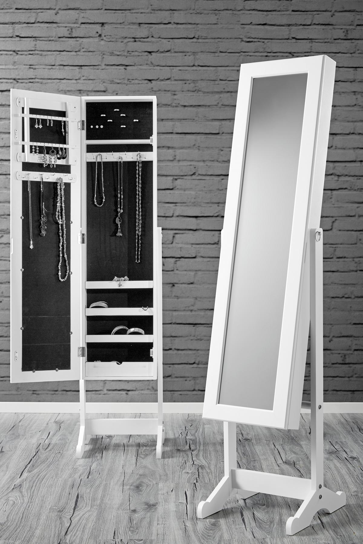 Schmuckschrank in Weiß mit Spiegel online kaufen ➤ mömax