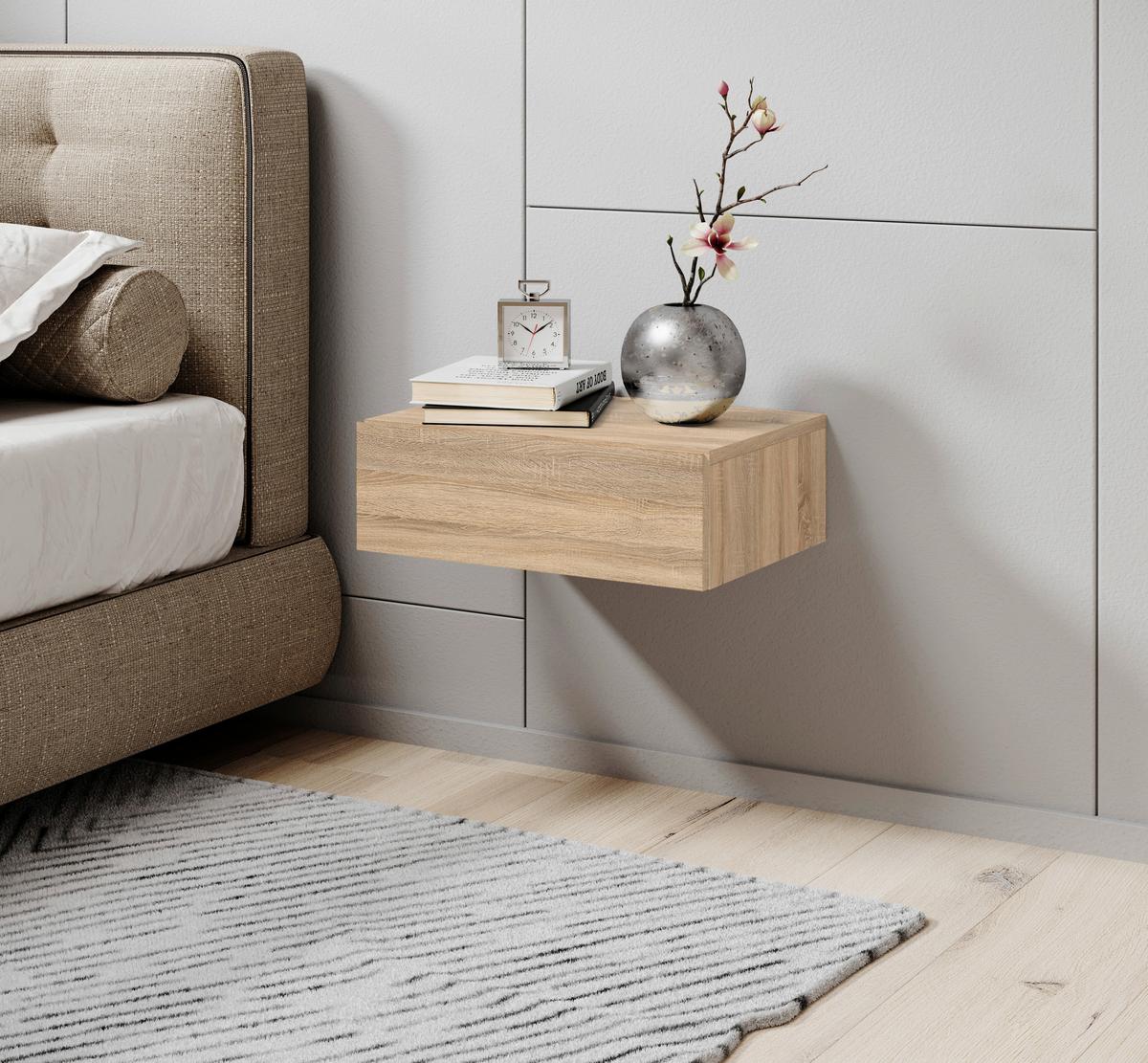 SZAFKA NOCNA TAJO - kolor dębowy/kolor dębu sonoma, Modern, materiał drewnopochodny (42/14/30cm) - Livetastic