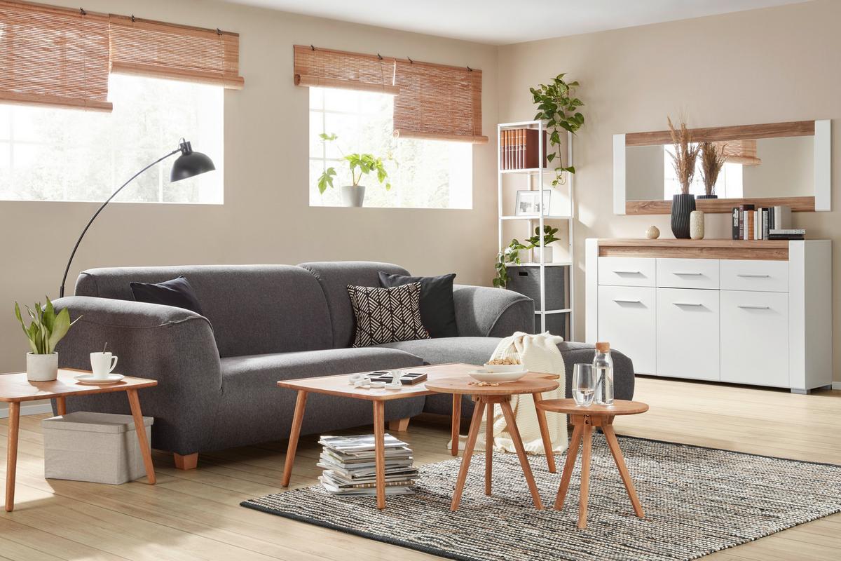 Fali Tükör Leonardo - tölgyfa színű/fehér, Modern, faalapú anyag/Üveg (60/160/2cm) - Mömax