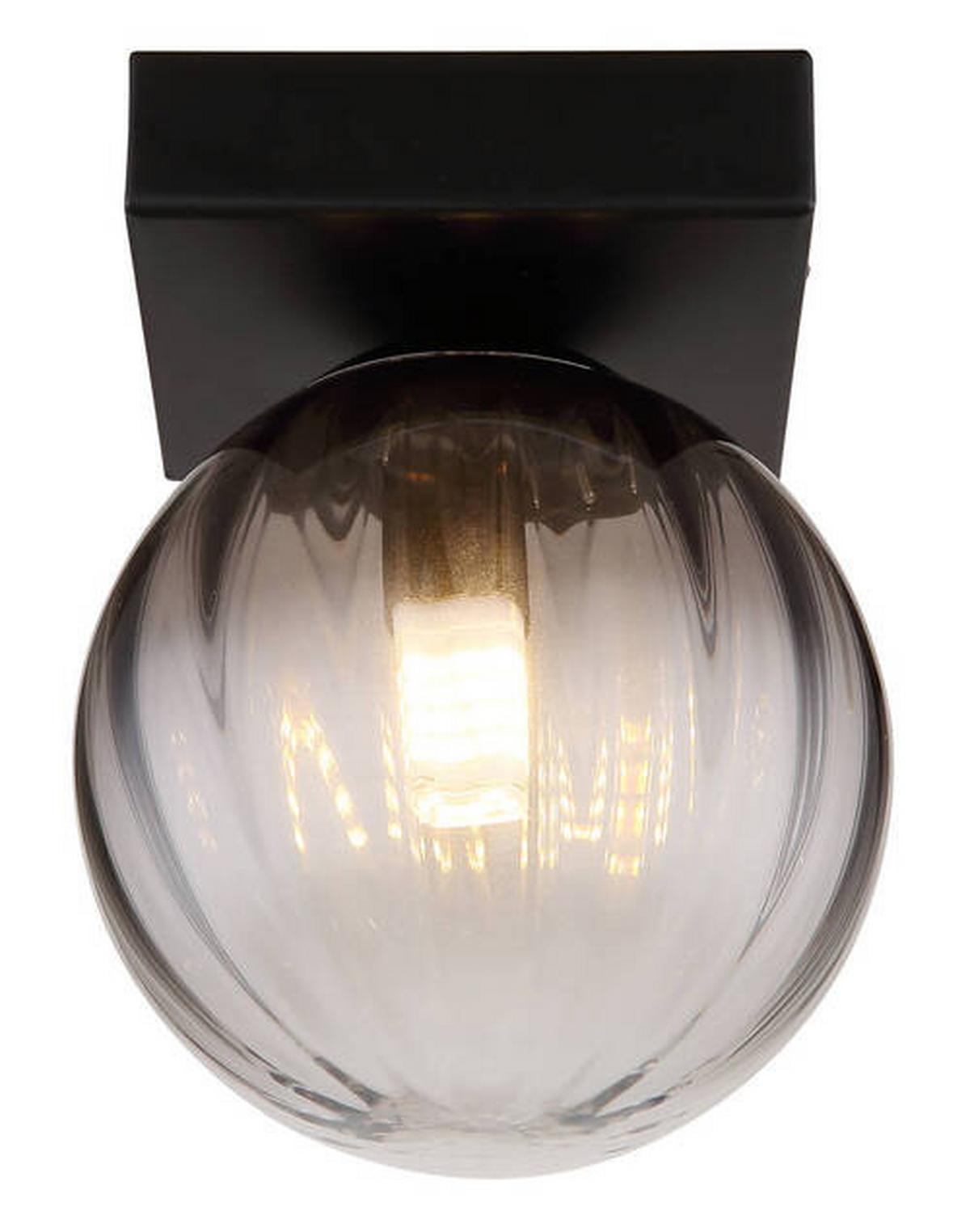 WANDLEUCHTE 15216-1 - Klar/Schwarz, Design, Glas/Metall (12/15cm) - Globo
