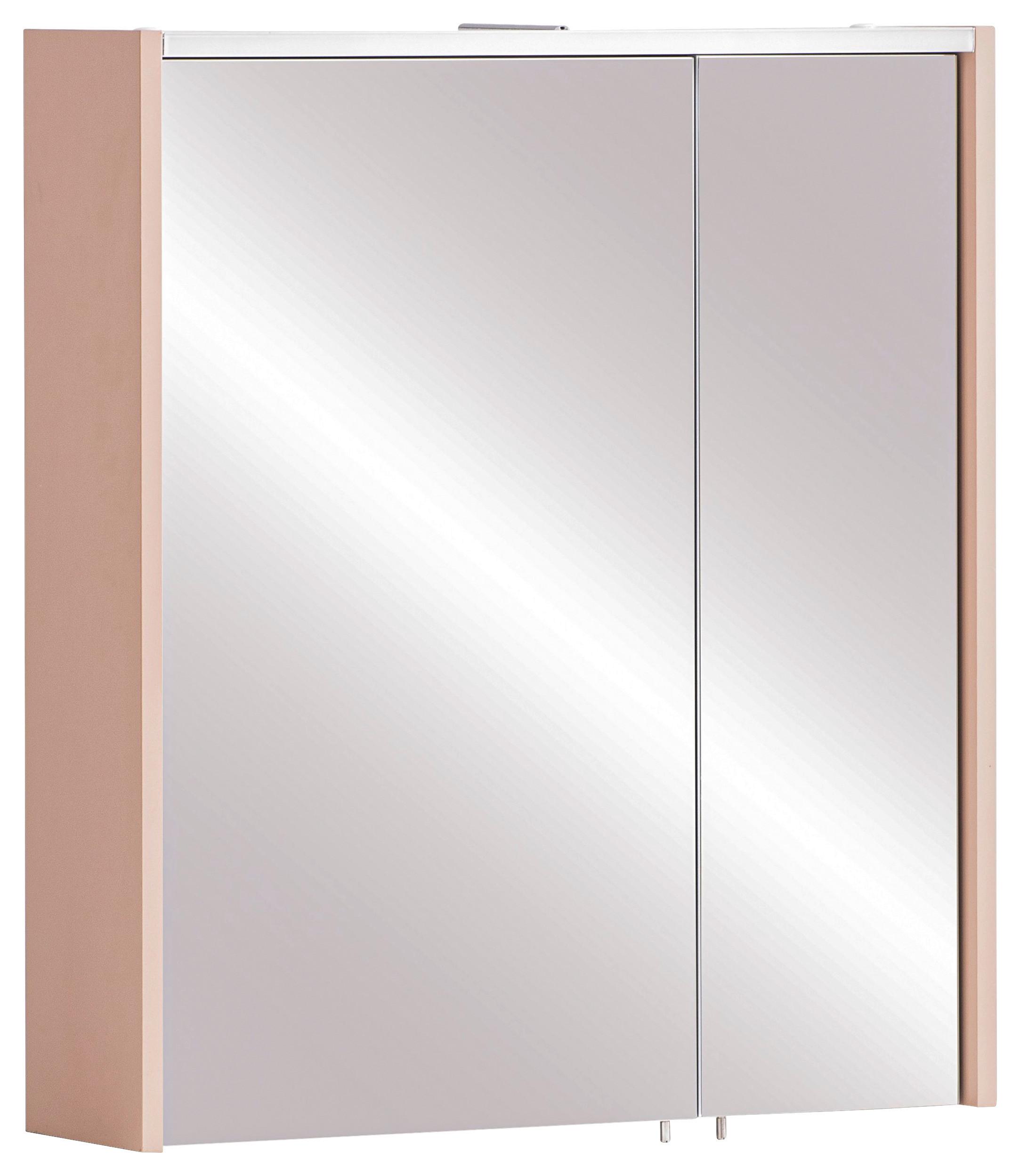 Omara Z Ogledalom Smash, Starinsko Roza - barve kroma/starinsko roza, Konvencionalno, kovina/steklo (63,5/72,4/17,5cm) - Stylife