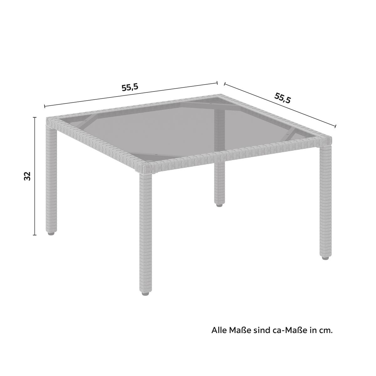 Gartenset Henry Braun/Grau, 3-teilig - Braun/Grau, Natur, Kunststoff/Metall (124/65/70cm) - Mömax