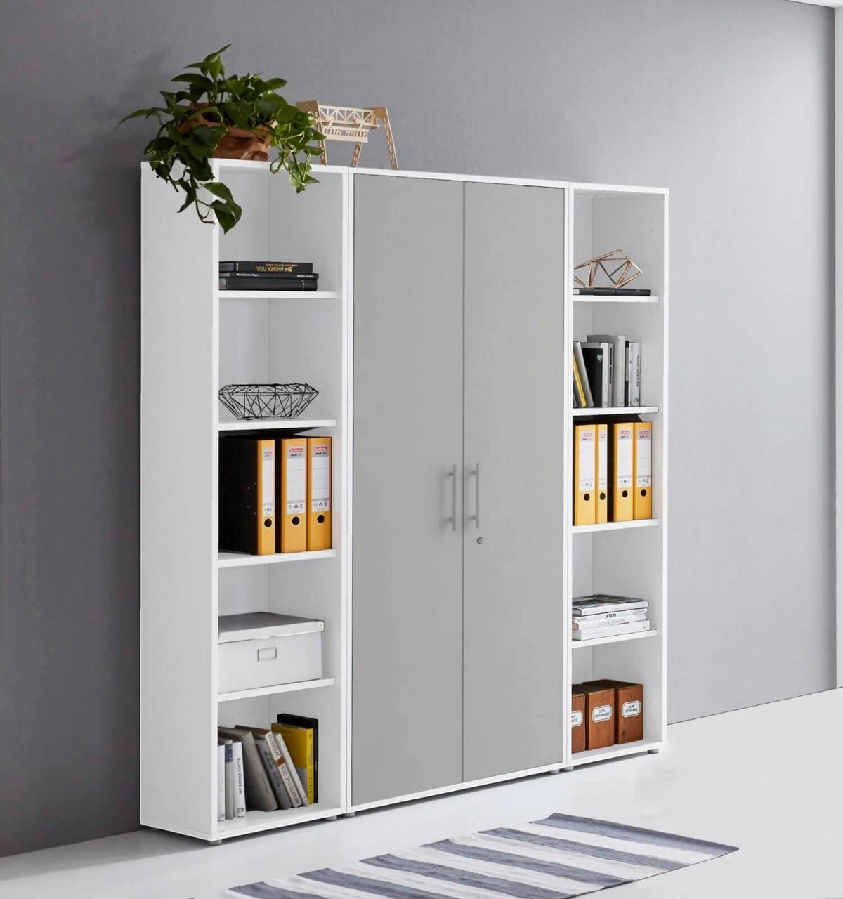 AKTENSCHRANK OFFICE EDITION - SW SET 3 - Hellgrau/Weiß, MODERN, Holzwerkstoff (172,6/185,6/33cm) - MID.YOU