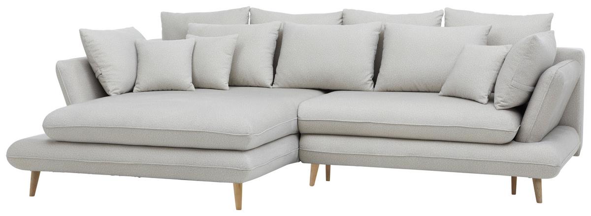 Sedežna Garnitura Monte Z Ležiščem In Predalom - naravne barve/svetlo siva, Romantika, tekstil/les (181/283cm) - Premium Living