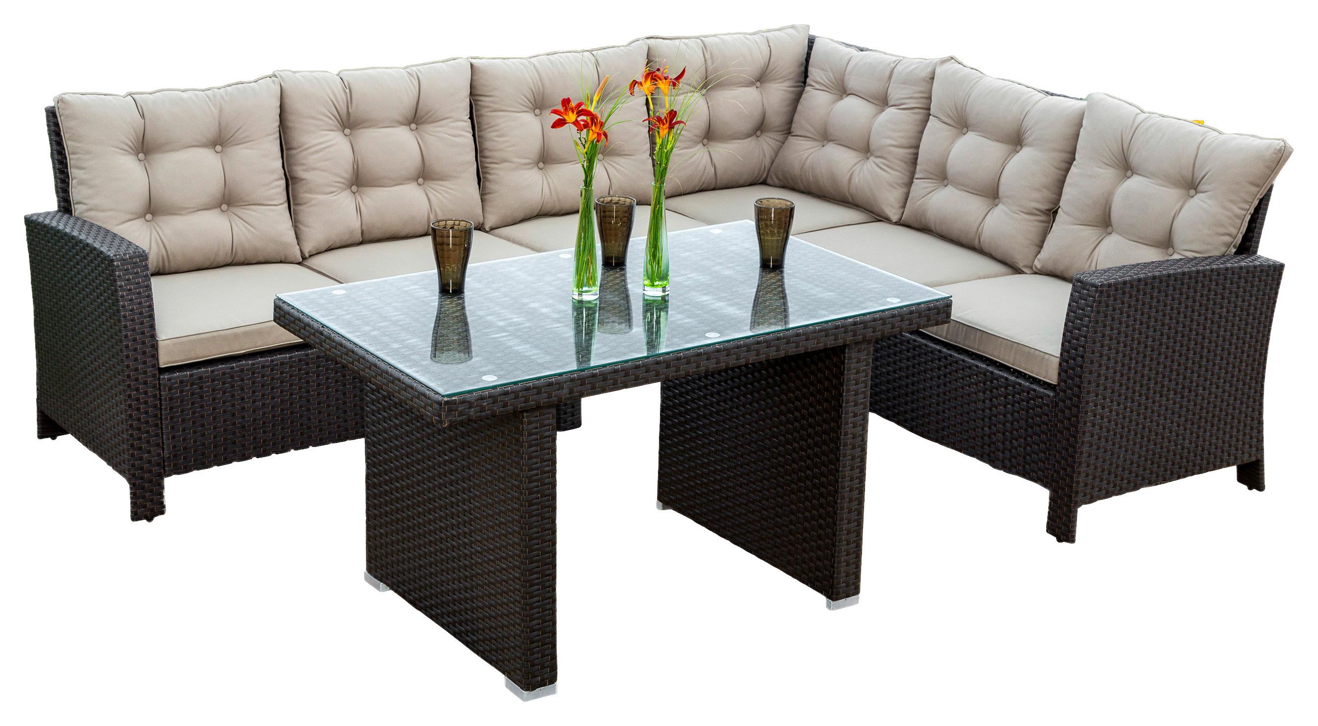 GARTENSET SALERNO - Beige/Braun, MODERN, Kunststoff/Metall - Gardenson