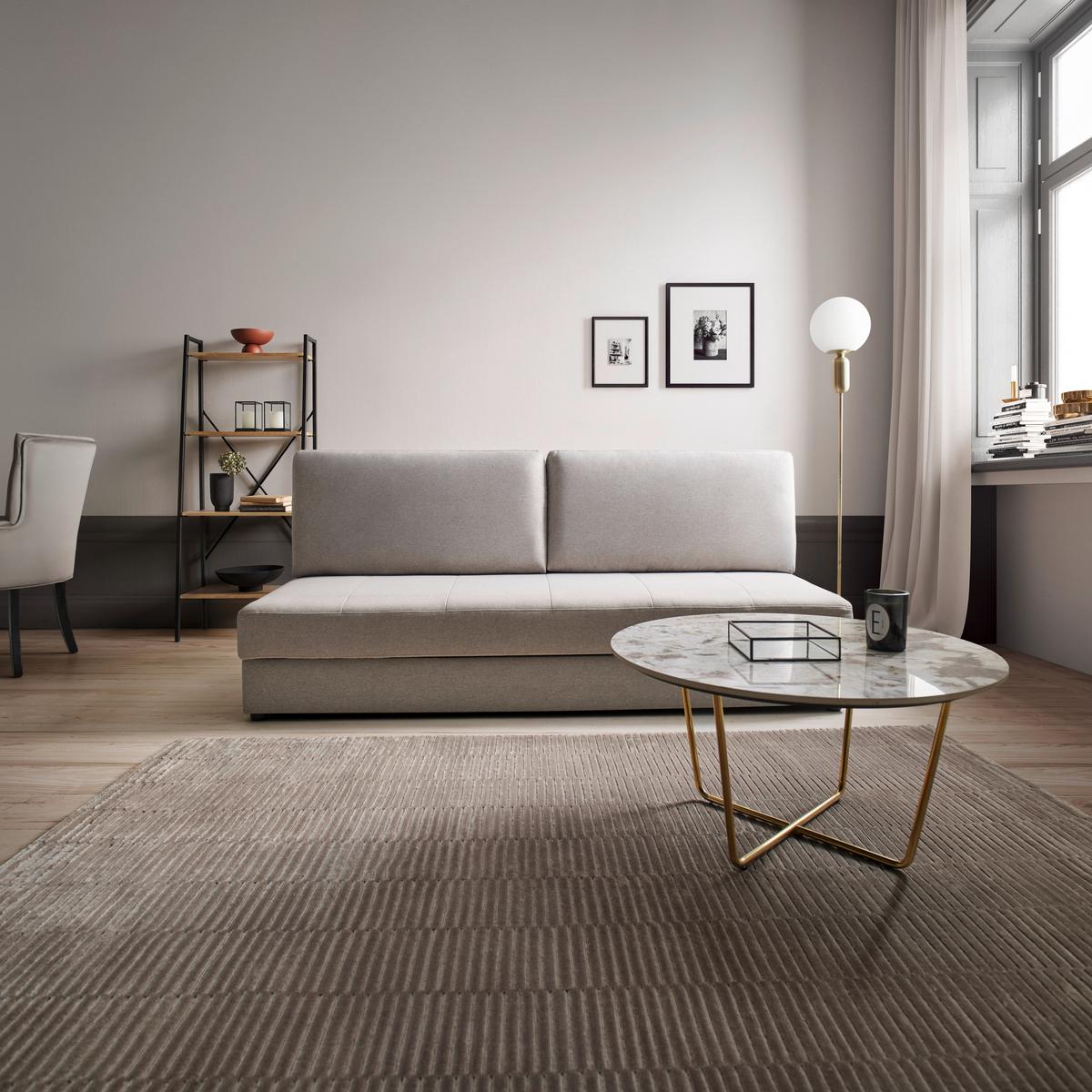 Schlafsofa Claudio Hellgrau Webstoff - Hellgrau/Schwarz, MODERN, Holz/Kunststoff (200/85/93cm) - Bessagi Home