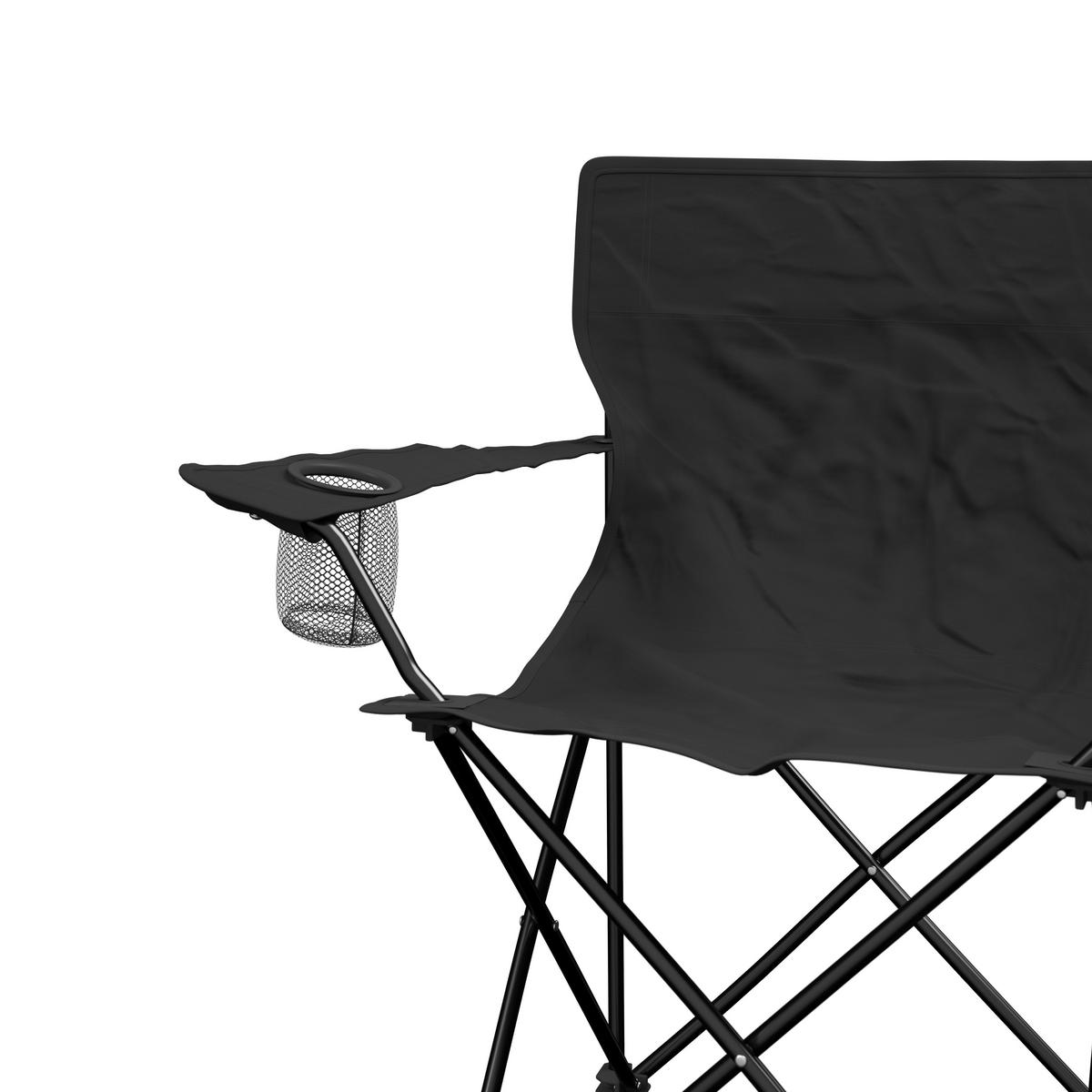 Campingsessel Blacky Schwarz ca. 80x80x51cm - Schwarz, Basics, Textil/Metall (80/80/51cm)