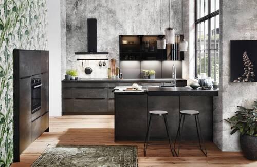 Kuhinja Speed - crna, Modern, drvni materijal - Nobilia