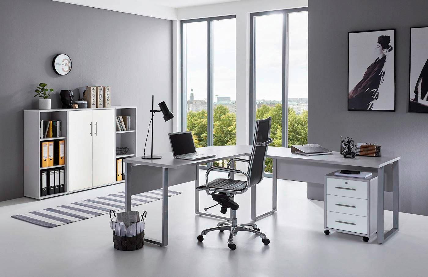 Büro Office Edition Büro Set 2 Grau/Weiß - Weiß/Grau, MODERN - MID.YOU