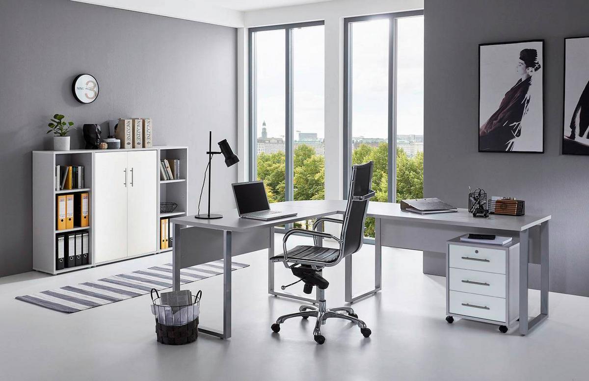 Büro Office Edition Büro Set 2 Grau/Weiß - Weiß/Grau, MODERN - MID.YOU