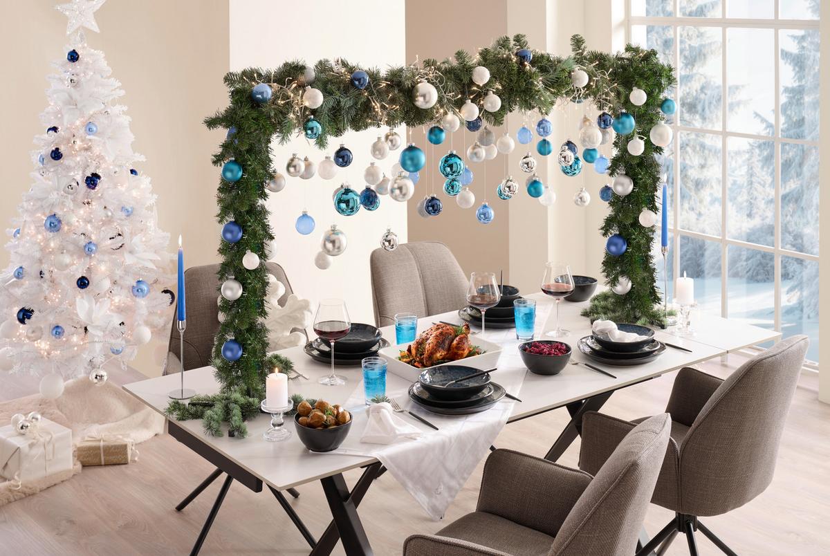 SERWIS OBIADOWO-ŚNIADANIOWY SØREN BLUE - niebieski, Trend, ceramika - Novel