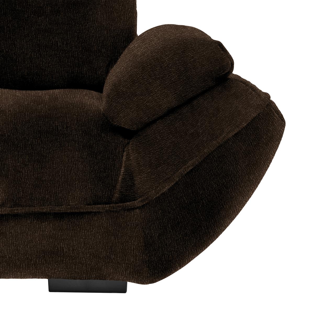 Wohnlandschaft Vivo Dunkelbraun - Dunkelbraun/Schwarz, MODERN, Kunststoff/Textil (179/63/317cm) - Premium Living