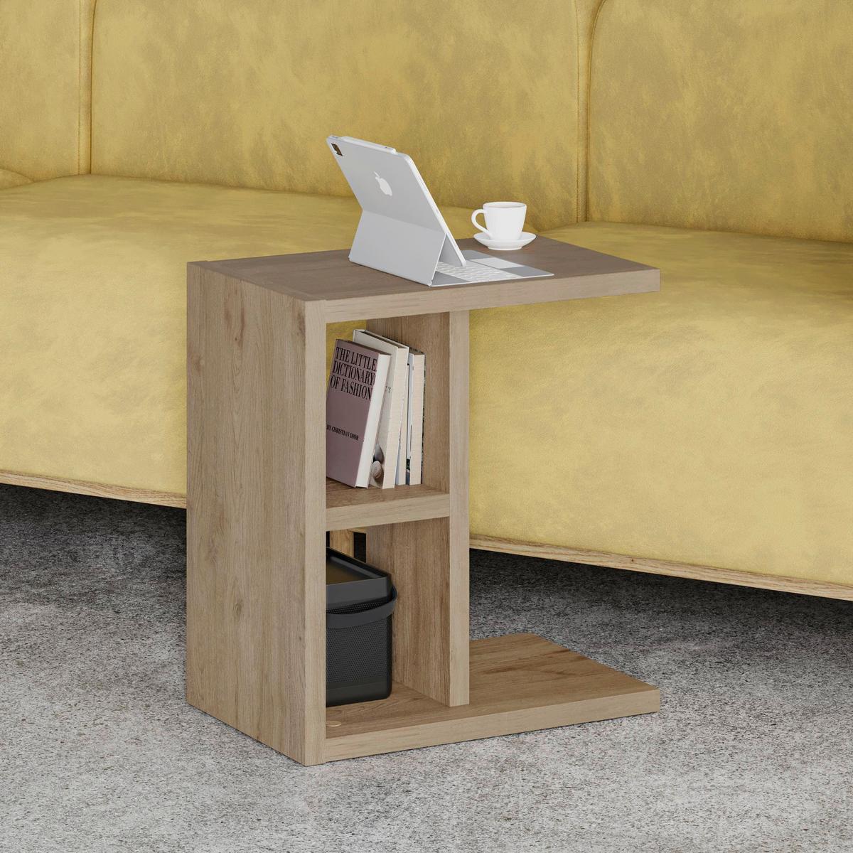 Beistelltisch Komoti ca. 50x45x30 cm Sonoma Eiche - Sonoma Eiche, Design, Holzwerkstoff (50/45/29.5cm) - Livetastic