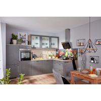 Kutna Blok Kuhinja Base - tamno siva/boje hrasta, Moderno, drvni materijal (305/186cm) - Express-Kuechen