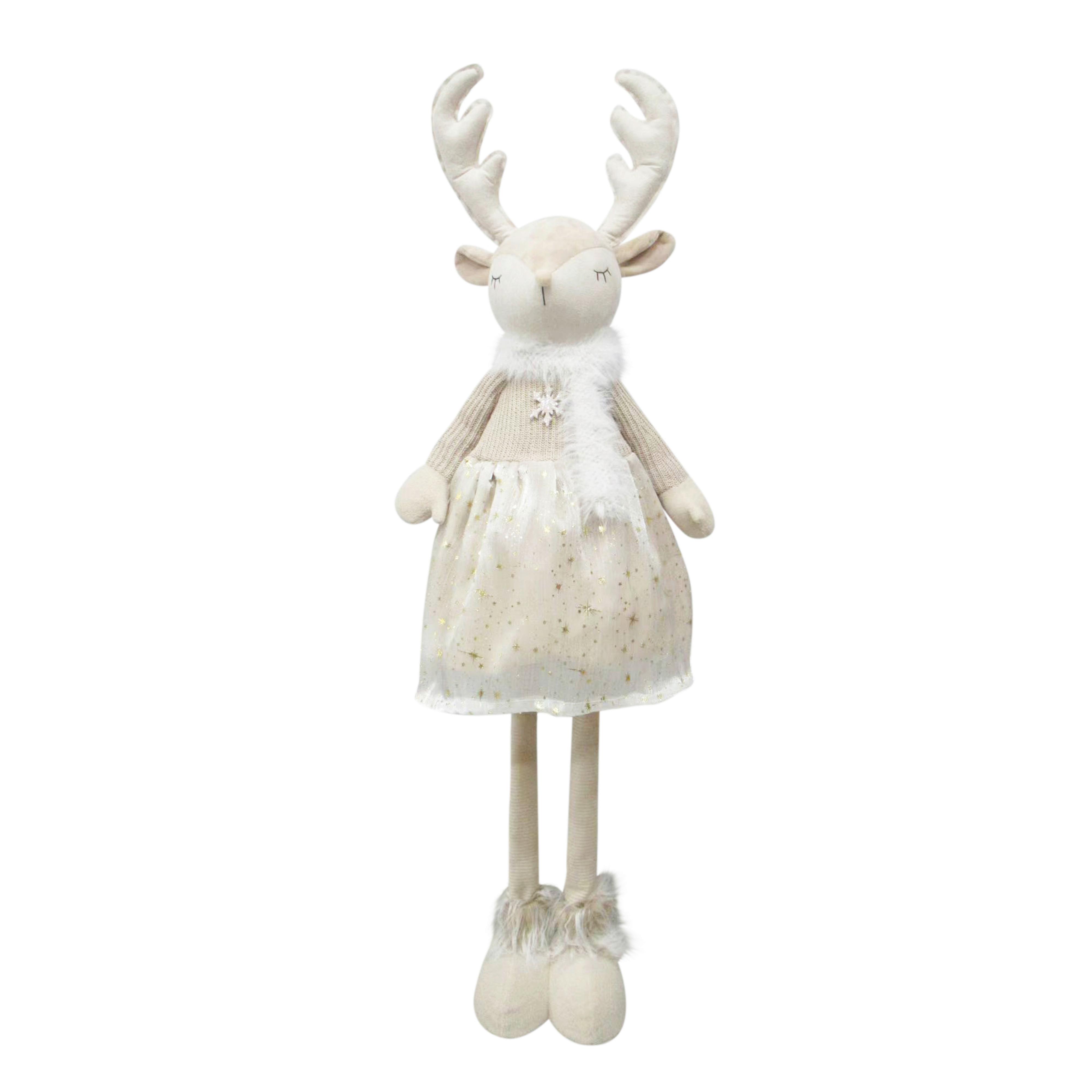 Dekorentier Deery 1 Creme/Goldfarben - Goldfarben/Creme, Konventionell, Kunststoff/Textil (32/22/65-100cm) - Mömax
