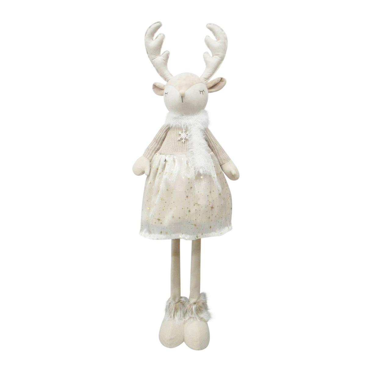 Dekorentier Deery 1 Creme/Goldfarben - Goldfarben/Creme, Konventionell, Kunststoff/Textil (32/22/65-100cm) - Mömax