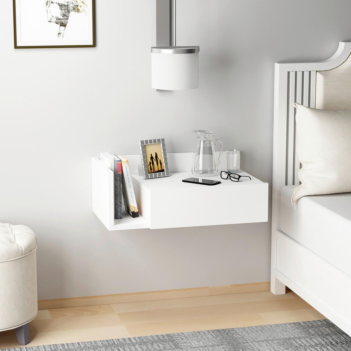 NACHTTISCH HEPHAISTOS - Weiss, Design, Holzwerkstoff (60/21,4/35cm) - MID.YOU