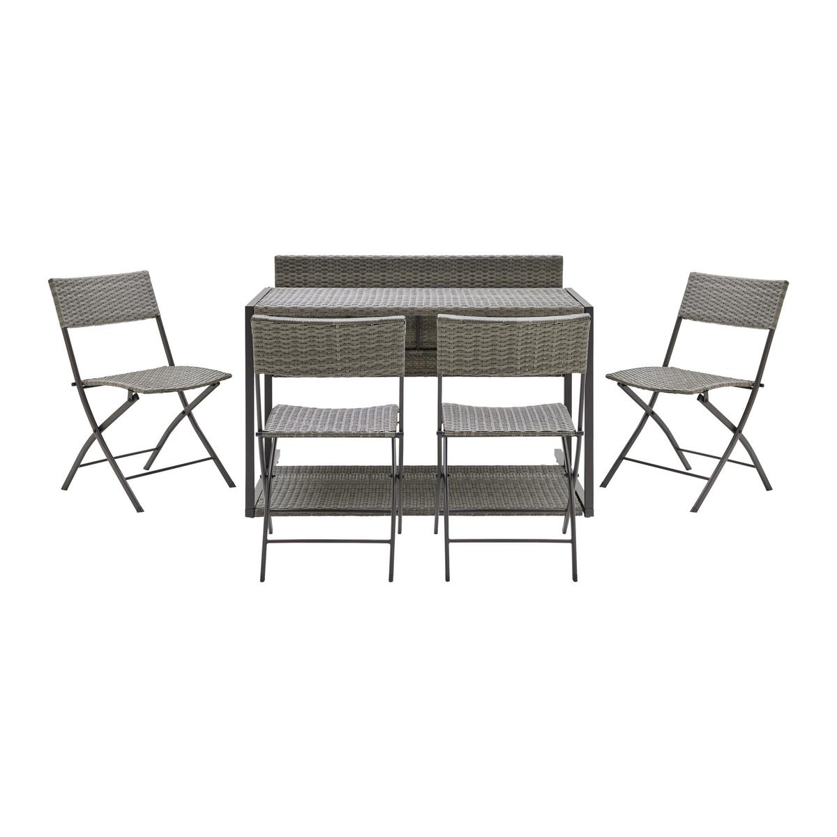 Balkonszett Mario Ii. - szürkésbarna, Modern, műanyag/textil (120/75/105cm) - Bessagi Garden