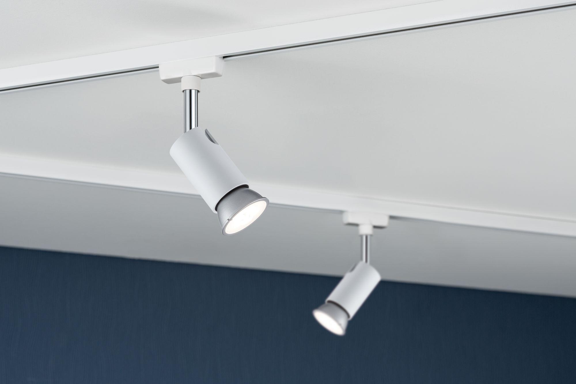 Schienensystem-Strahler Spot Pure I in Weiß max. 10 Watt - Weiß, Design, Metall (5,8/11/6,6cm) - Paulmann