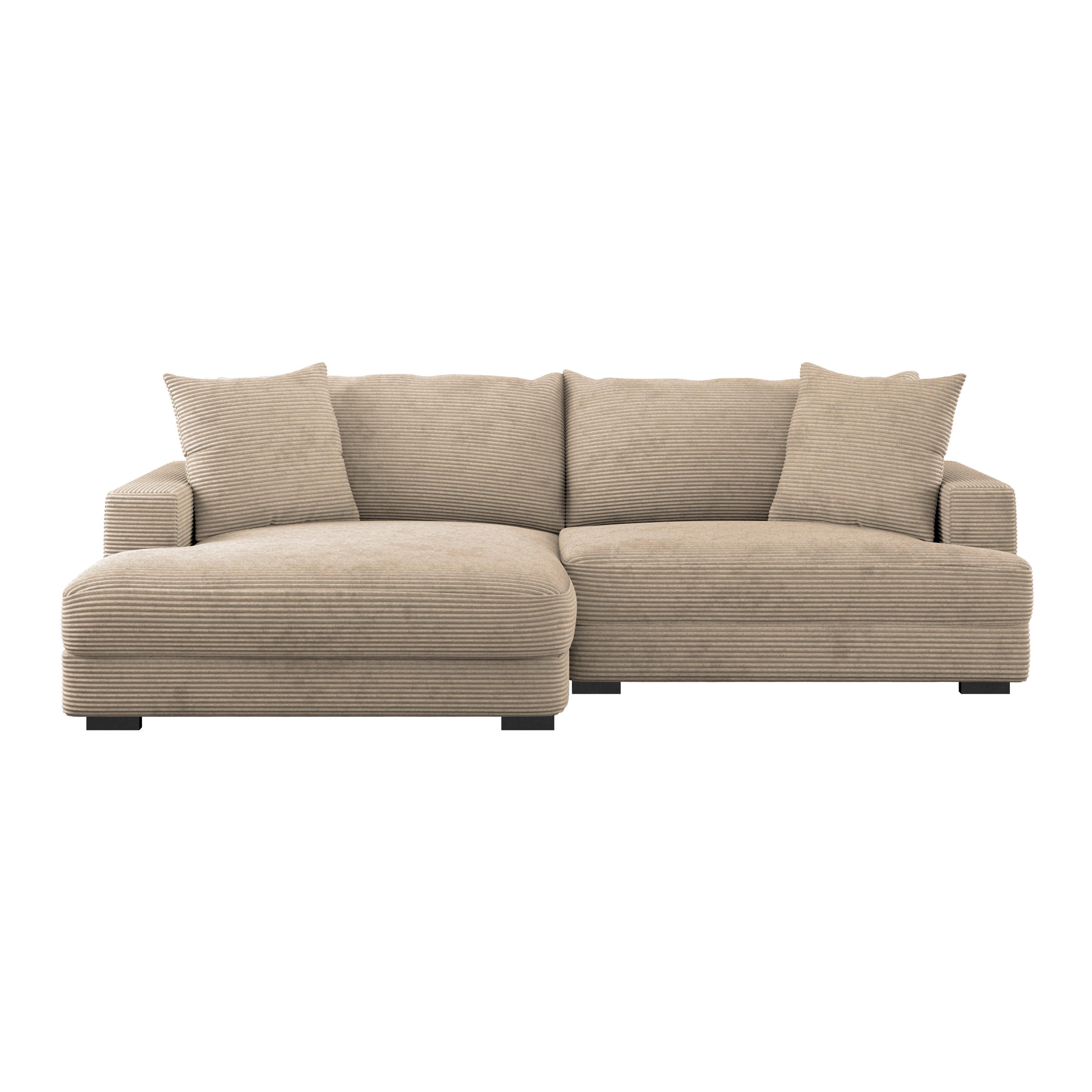 Ugaona Garnitura Pelle - crna/krem, Moderno, tekstil (180/265cm)