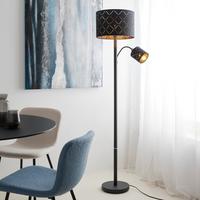 Állólámpa Manfried - fekete, Modern, textil/fém (35/162cm) - Mömax