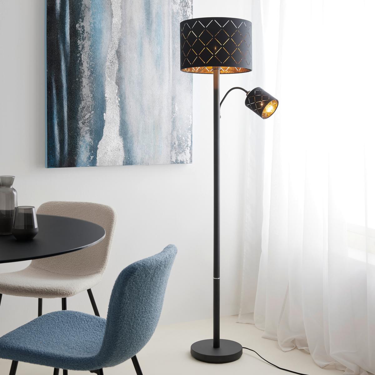 LAMPA STOJĄCA MANFRIED - czarny, Modern, metal/tkanina (35/162cm) - Mömax