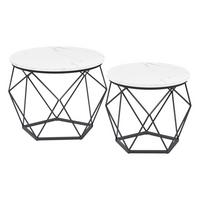 COUCHTISCHSET COFFEE TABLE - Schwarz/Weiß, MODERN, Holzwerkstoff/Metall (60/60/45cm) - MID.YOU