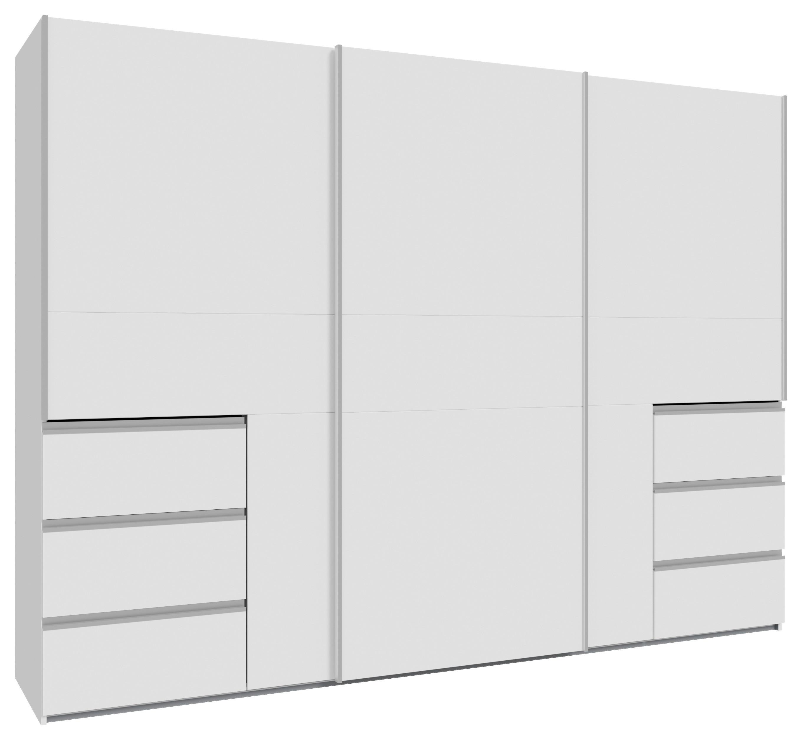 Omara Z Drsnimi Vrati Winn 2, Bela - bela/barve aluminija, Konvencionalno, kovina/leseni material (270/200/61cm) - Carryhome