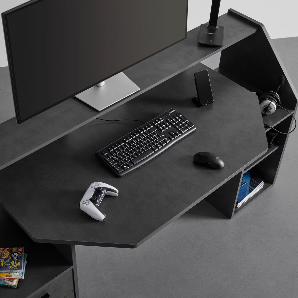 Gaming Tisch Zocker 1 in Materafarben - Modern, Holzwerkstoff/Kunststoff (180/92/68cm) - Mömax