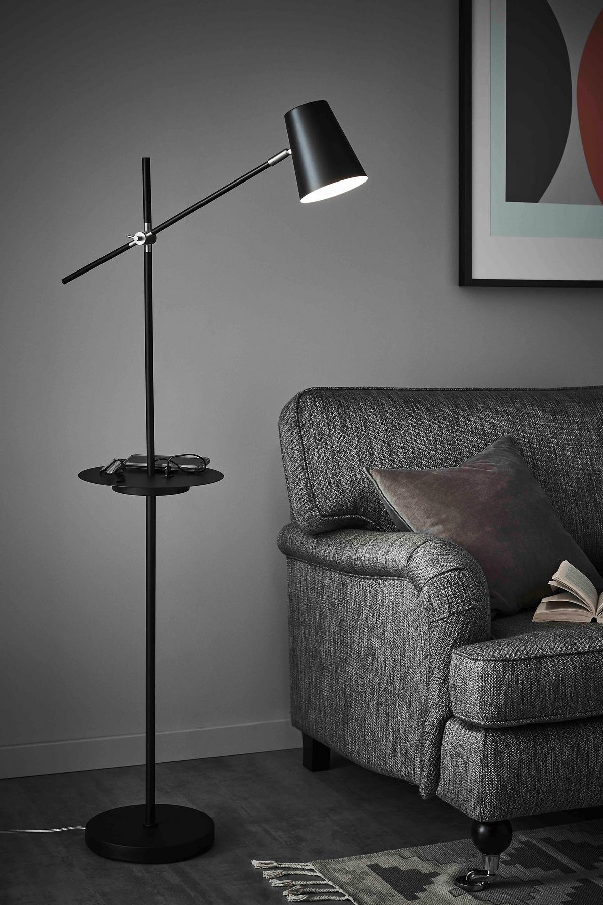 Stehleuchte Linear max. 40 Watt - Schwarz, Basics, Metall (65/28/144cm) - Markslöjd