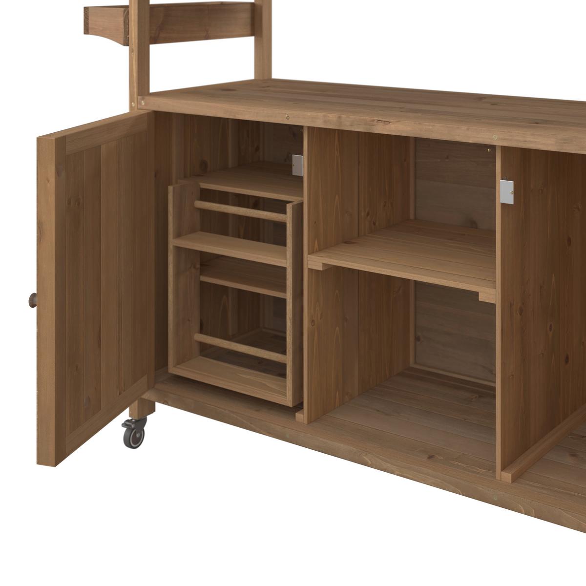 Gartenschrank Ali Tannenfarben aus Echtholz - Tannenholzfarben, MODERN, Holz/Metall (143/92/47cm) - Bessagi Garden