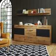 Sideboard in Eichefarben - Eichefarben/Schwarz, MODERN, Glas/Holzwerkstoff (180/82/43cm) - Modern Living Sideboard in Eichefarben - Eichefarben/Schwarz, MODERN, Glas/Holzwerkstoff (180/82/43cm) - Modern Living