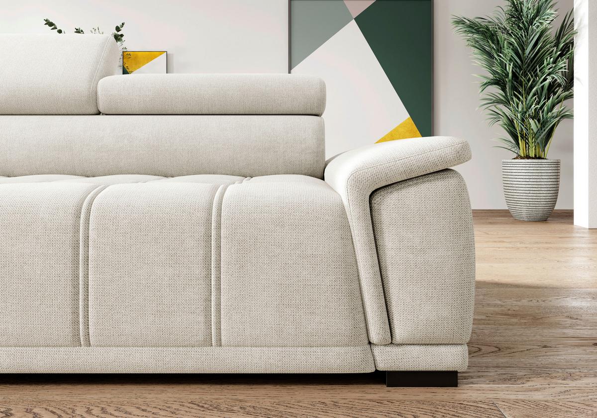 Kutna Garnitura Gremio - boje pijeska/crna, Moderno, tekstil/plastika (106/283cm) - Modern Living