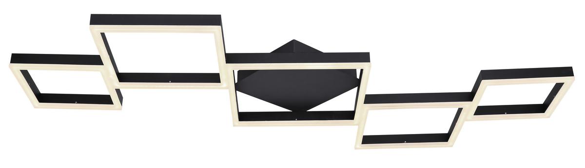 Stropna Led-svetilka Gaia, S Sijalko - črna/bela, Basics, kovina/umetna masa (120/60/6cm) - Globo