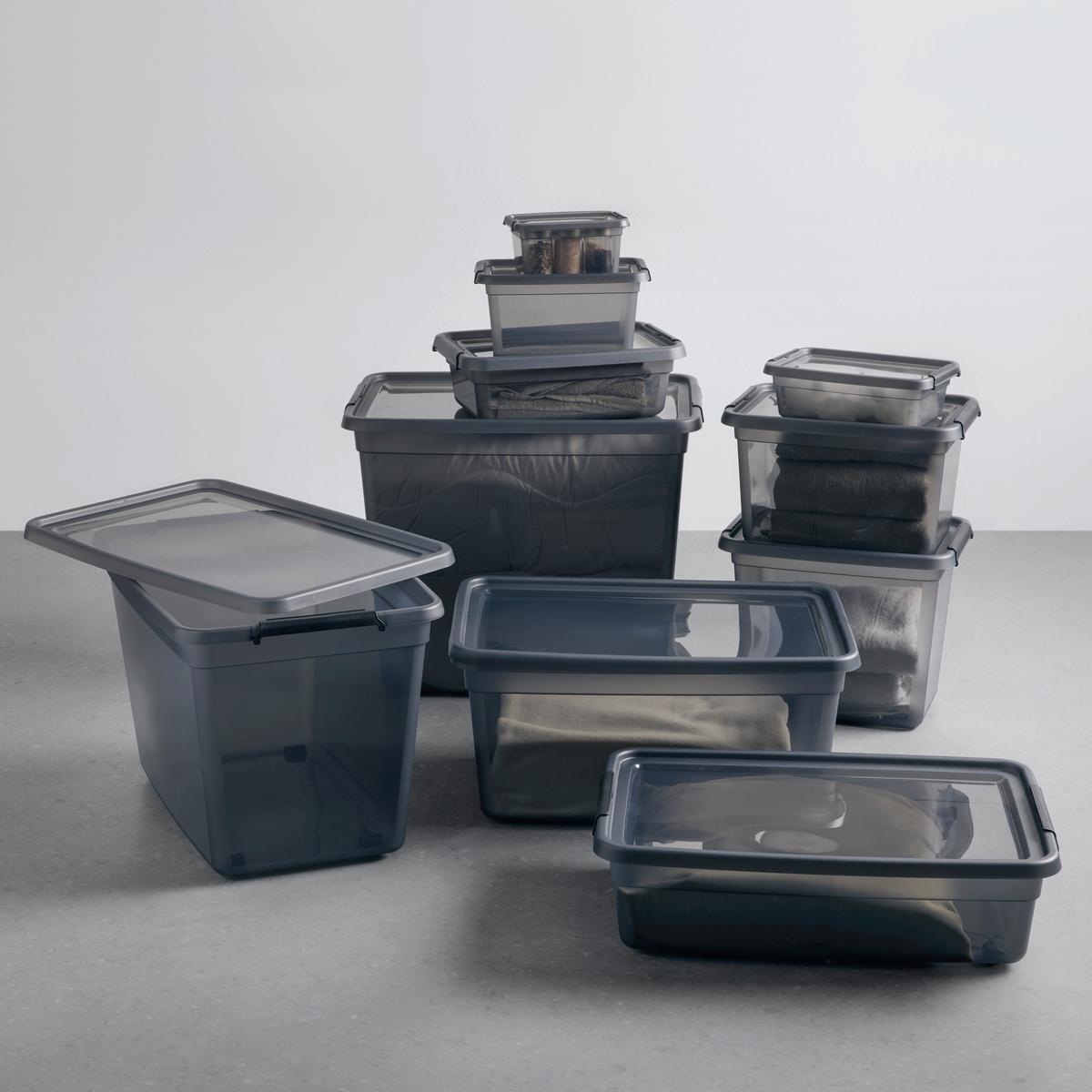 Cutie pentru depozitare BLACKY - CCA. 80L - negru/transparent, Modern, plastic (58/39/48cm) - Mömax