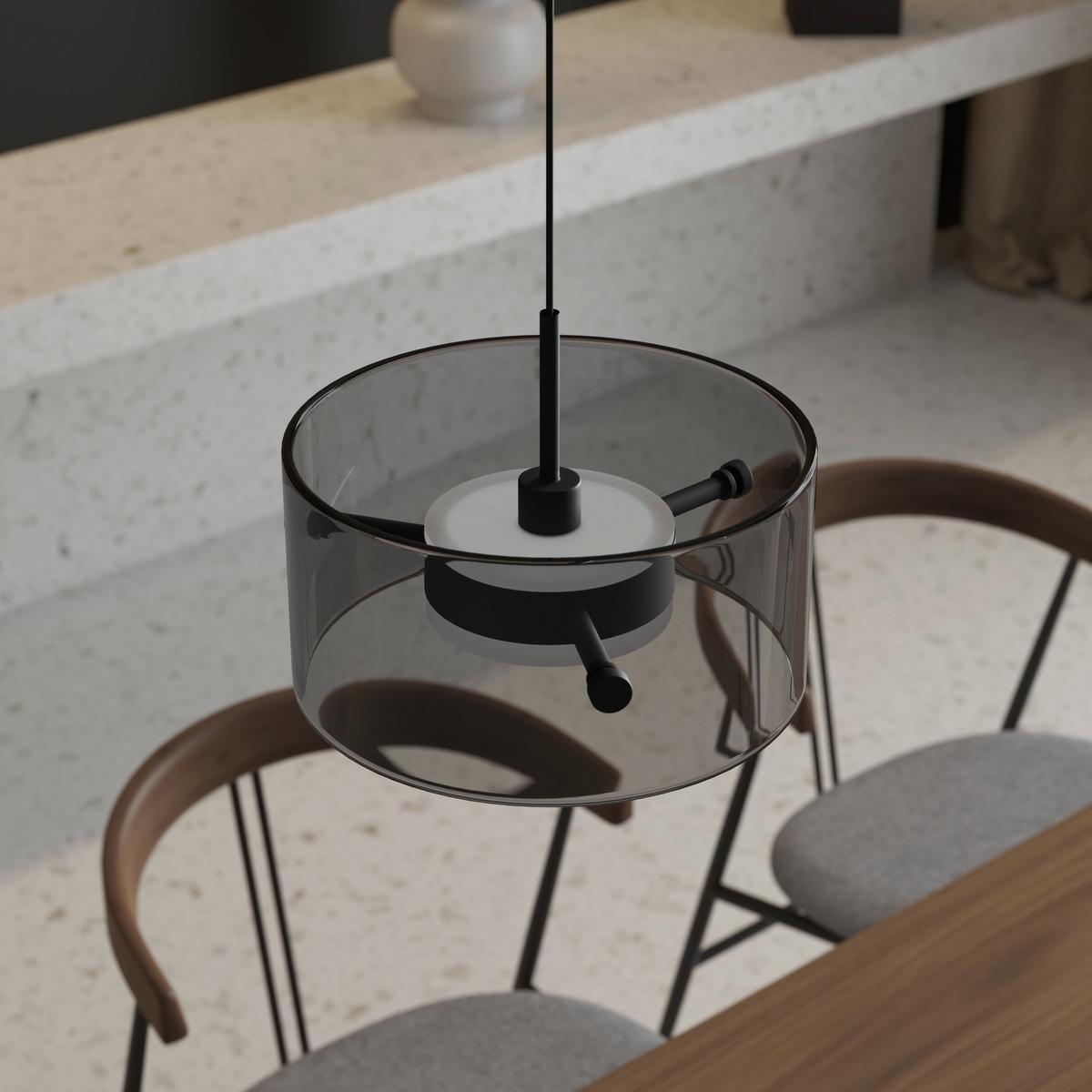 LAMPA WISZĄCA LED NUSAKAN *SBN* - czarny, Design, tworzywo sztuczne/metal (128/16/150cm) - Novel