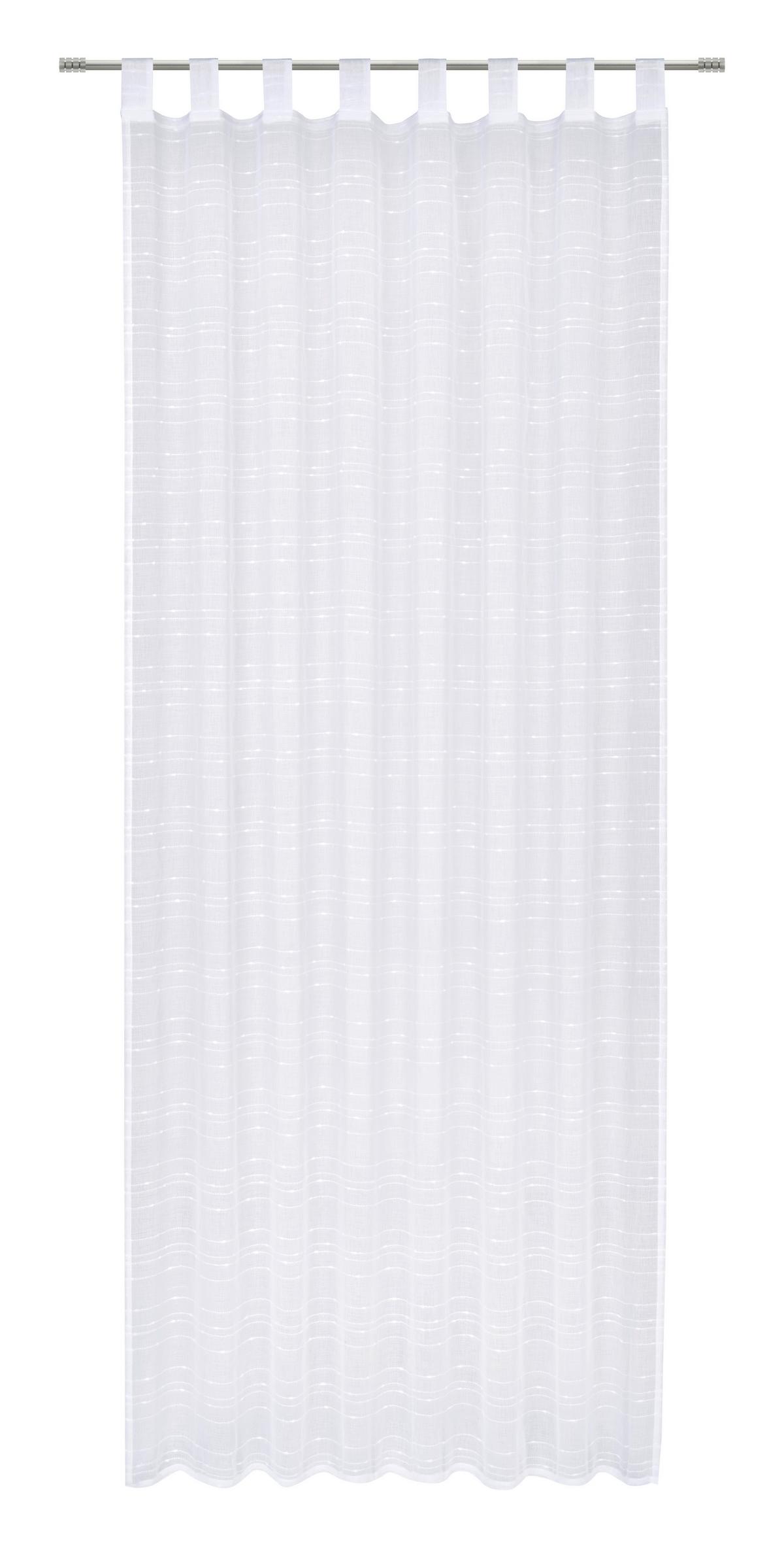 Perdea cu bride Ida - alb, Konventionell, textil (135/245cm) - Best Price