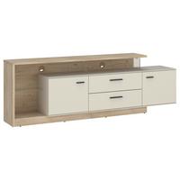 Tv-element Meolo, Kašmir, Barva Hrasta - kašmir/črna, Moderno, umetna masa/steklo (191,5/65,5/40cm)