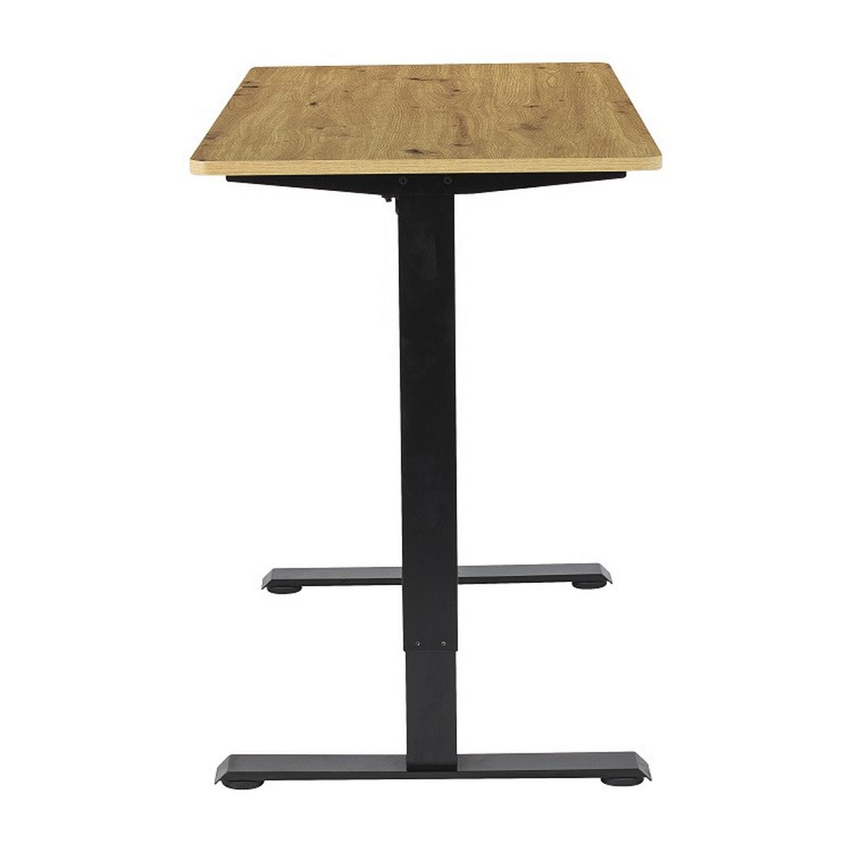 Schreibtisch Emil II Schwarz/Eiche Artisan - Schwarz/Eiche Artisan, MODERN, Holzwerkstoff/Metall (120/72-118/60cm) - Mömax