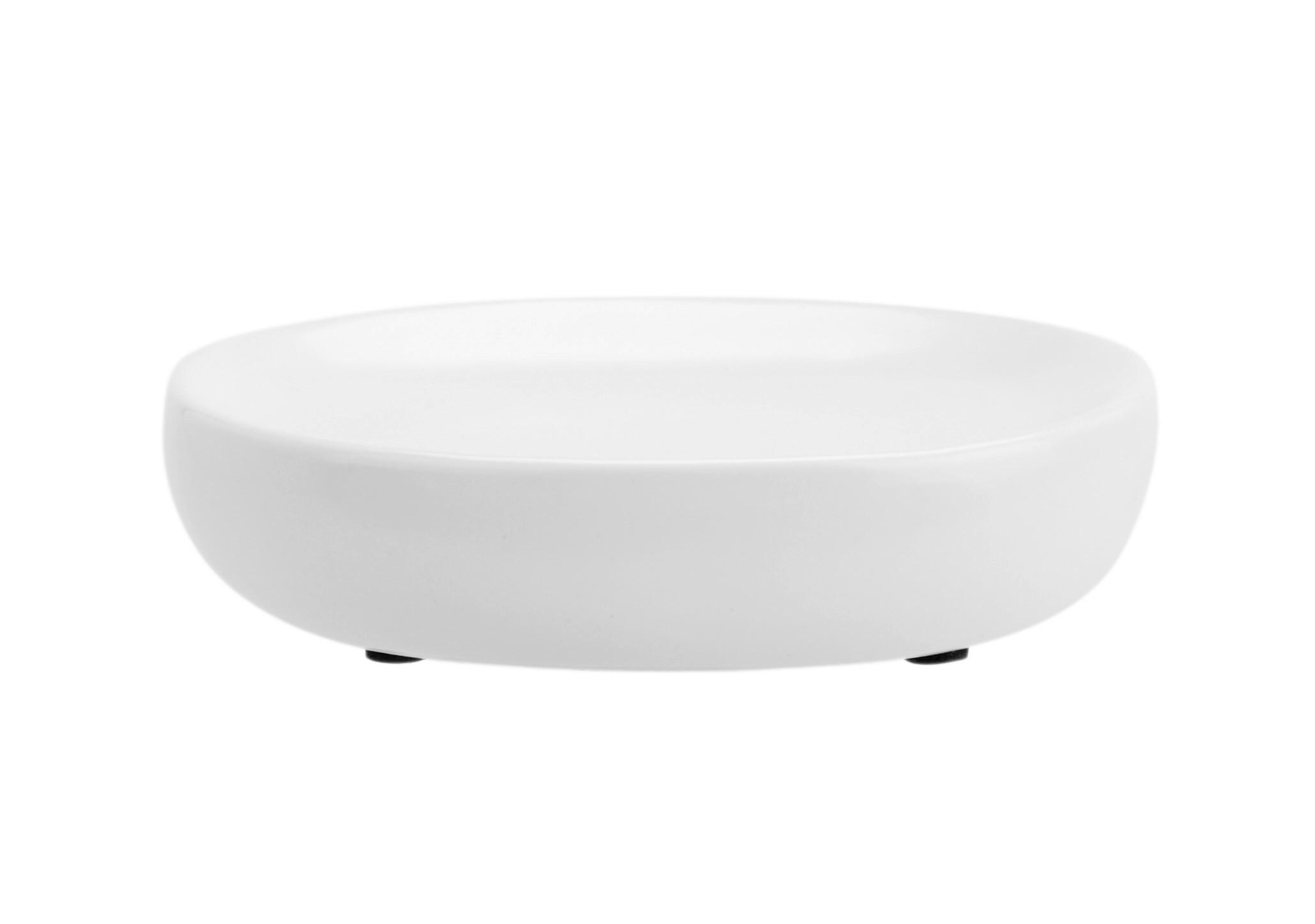 Seifenschale Edna in Weiss - Weiss, Modern, Keramik (13/3/8,5cm)
