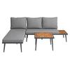 Lounge Garnitura Sallie, Siva - siva/črna, Moderno, kovina/les (152/65/64cm) - Bessagi Garden