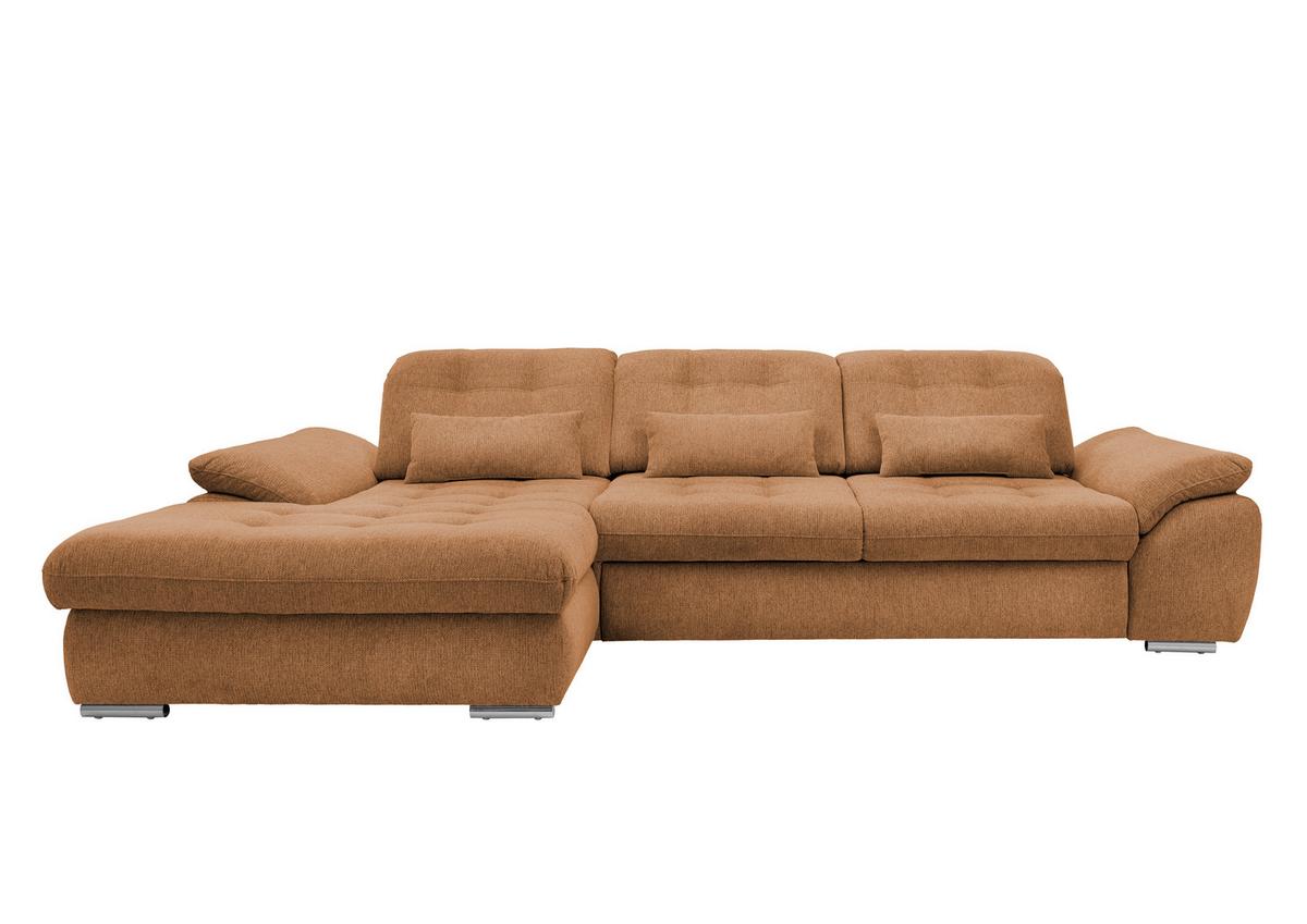 Ecksofa Rigatti mit Bettkasten ca. 184x314 cm Currygelb - Currygelb/Chromfarben, MODERN, Textil/Metall (184/314cm) - Livetastic