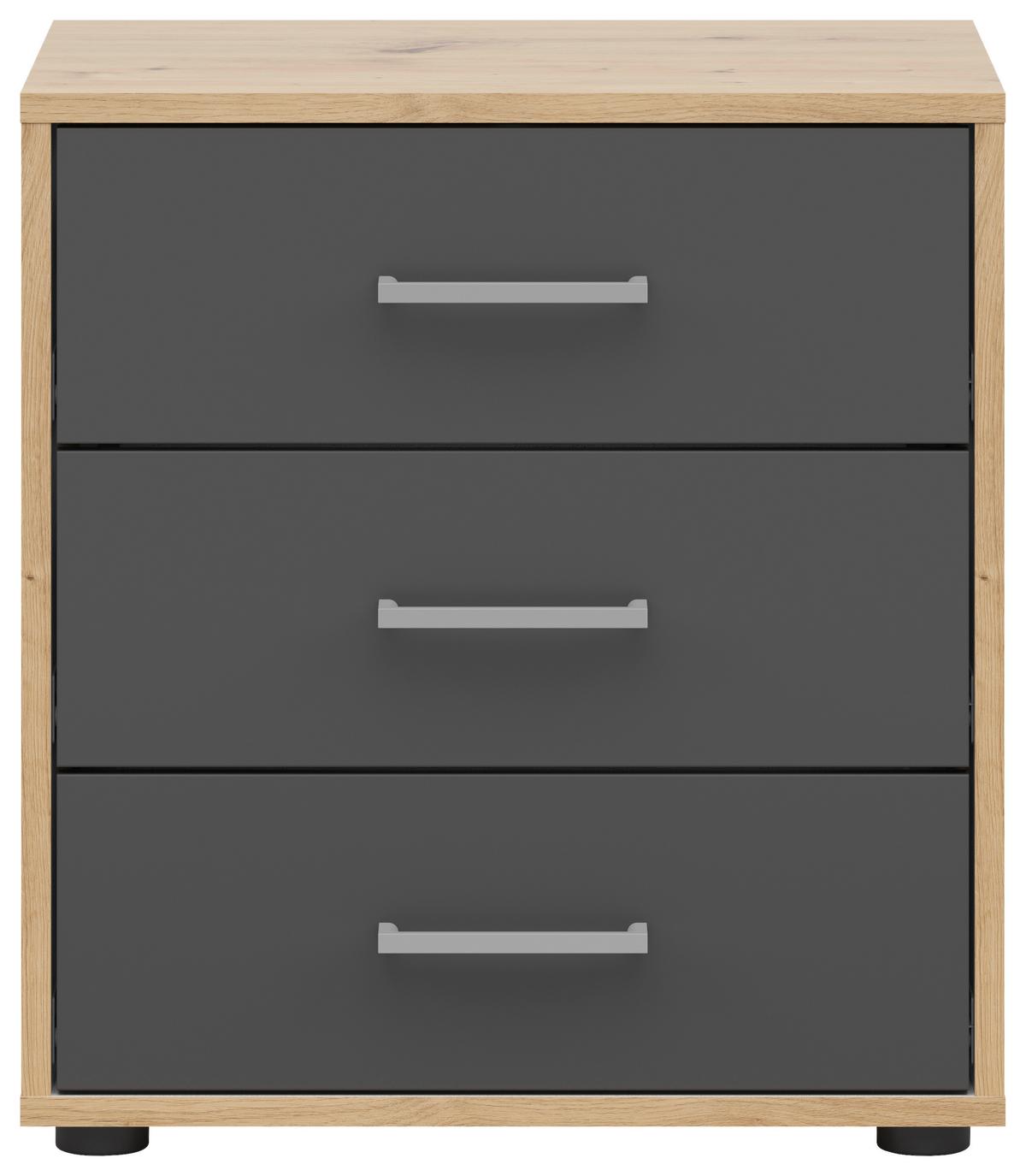 NOPTIERA SMART 3 - stejar Artisan/antracit, Basics, material pe bază de lemn (50/54/35cm) - Modern Living