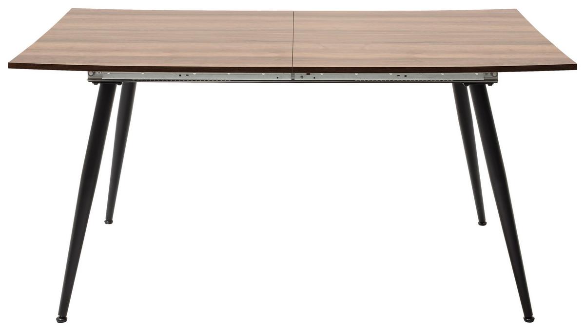 Raztegljiva Jedilna Miza Barbuda, 160-200 X 90 Cm - črna/barva oreha, Moderno, kovina/leseni material (160-200/90/76cm) - MID.YOU