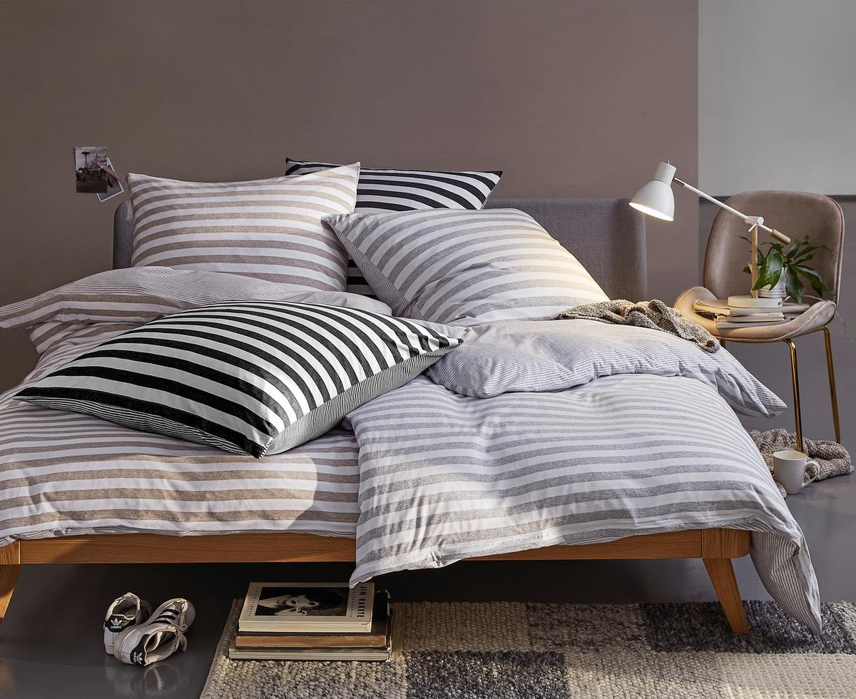 POŚCIEL DWUSTRONNA FAGARA - taupe, Konventionell, tkanina (135/200cm) - Bio:Vio
