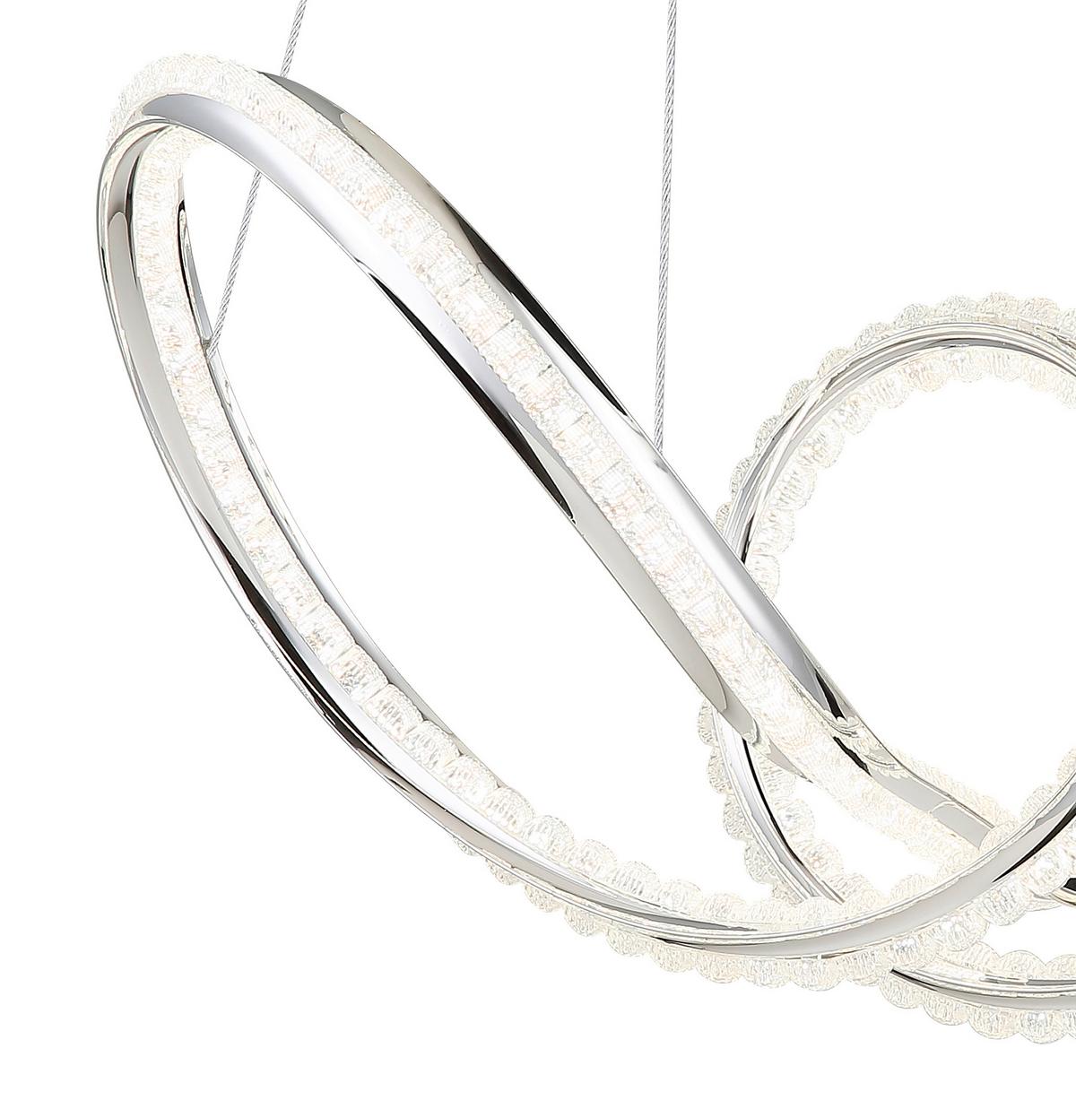 Led-hängeleuchte 67440h Evangeline - Klar/Chromfarben, Design, Kunststoff/Metall (60/28/120cm) - Globo