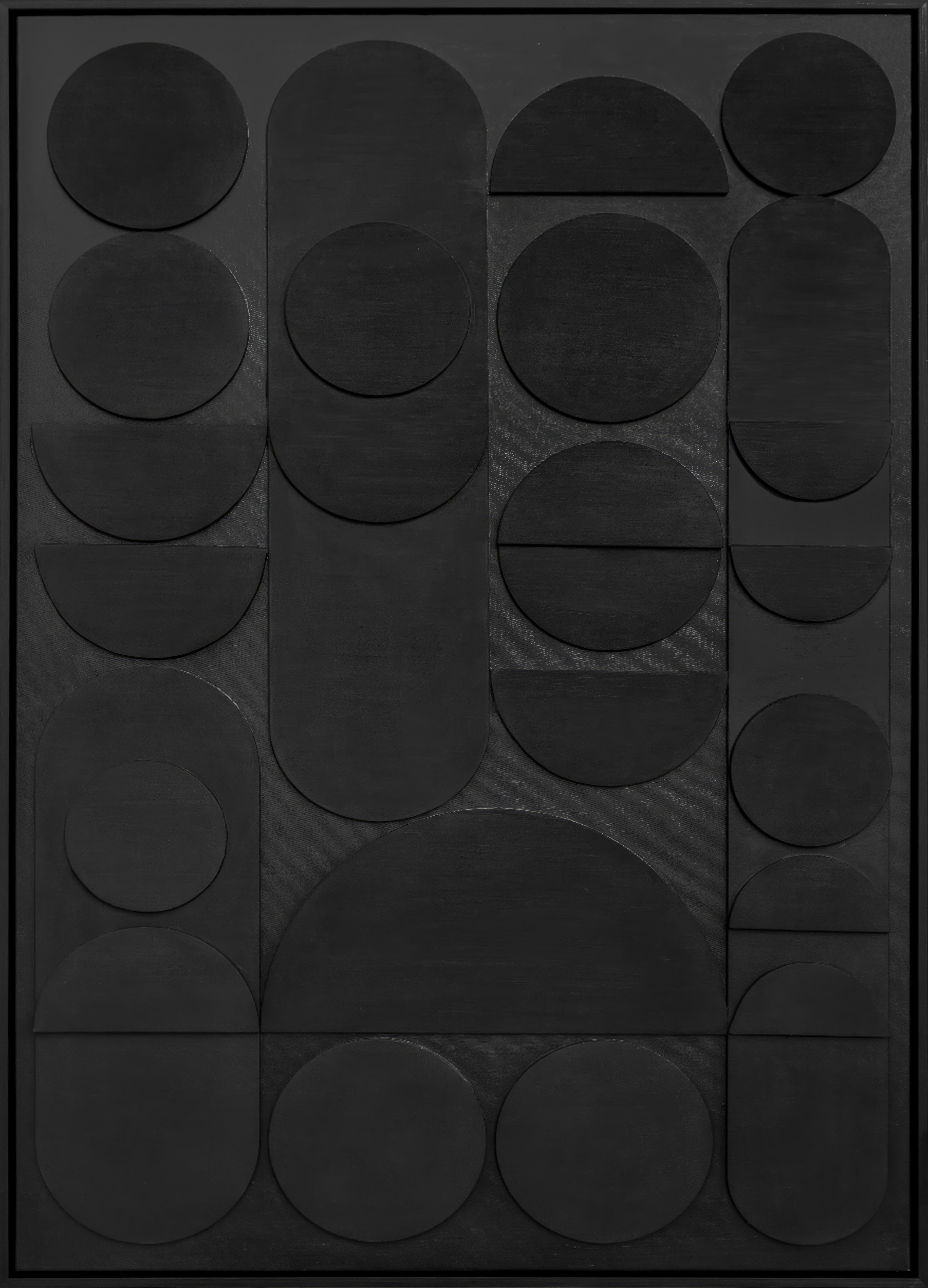 Slika 100x140cm Denise - crna, Moderno, drvo/tekstil (100/140cm) - Premium Living