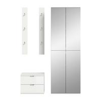 GARDEROBE PROJEKT X - Weiss Hochglanz/Weiss, Design, Holzwerkstoff (128/193/34cm) - Livetastic