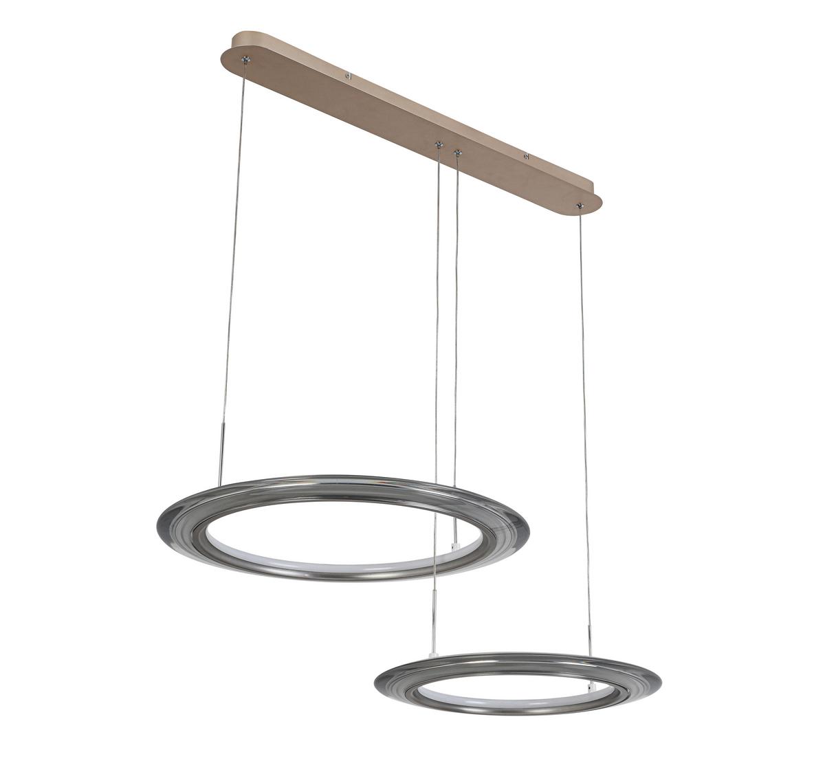 LAMPA WISZĄCA LED LAKEWOOD *DK* - szampanowy/przezroczysty, Design, tworzywo sztuczne/metal (82/55/150cm) - Dieter Knoll